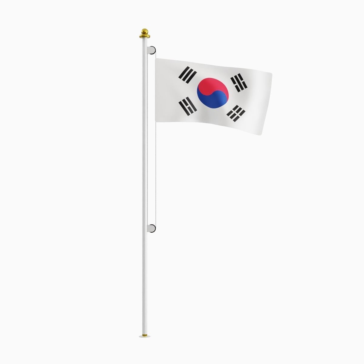 Flag of the South Korea Low-poly 3D model_3