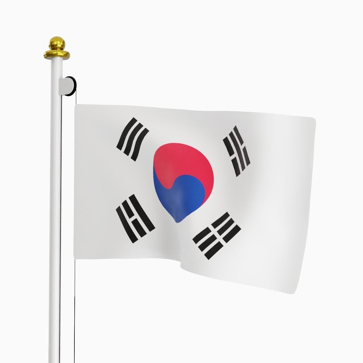 Flag of the South Korea Low-poly 3D model_1