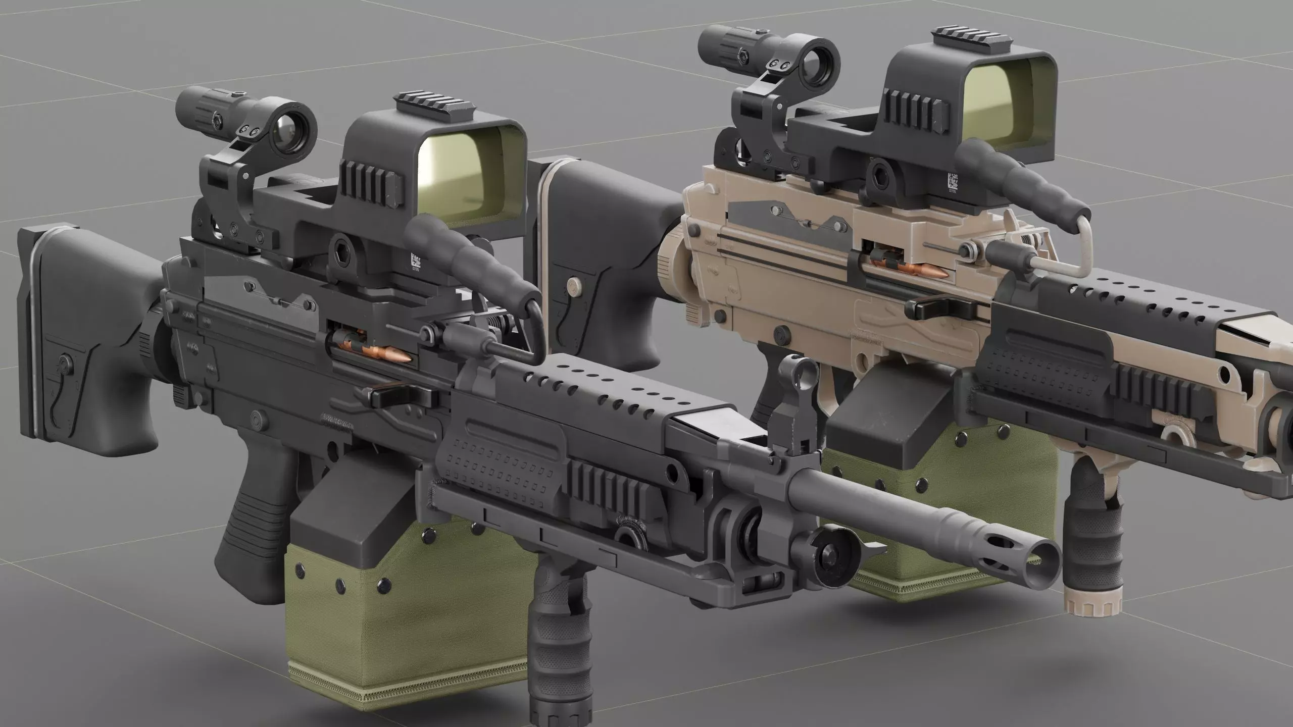 FN Minmi MK3 with MGRS Low-poly 3D model_0