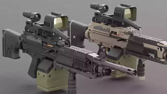 FN Minmi MK3 with MGRS Low-poly 3D model