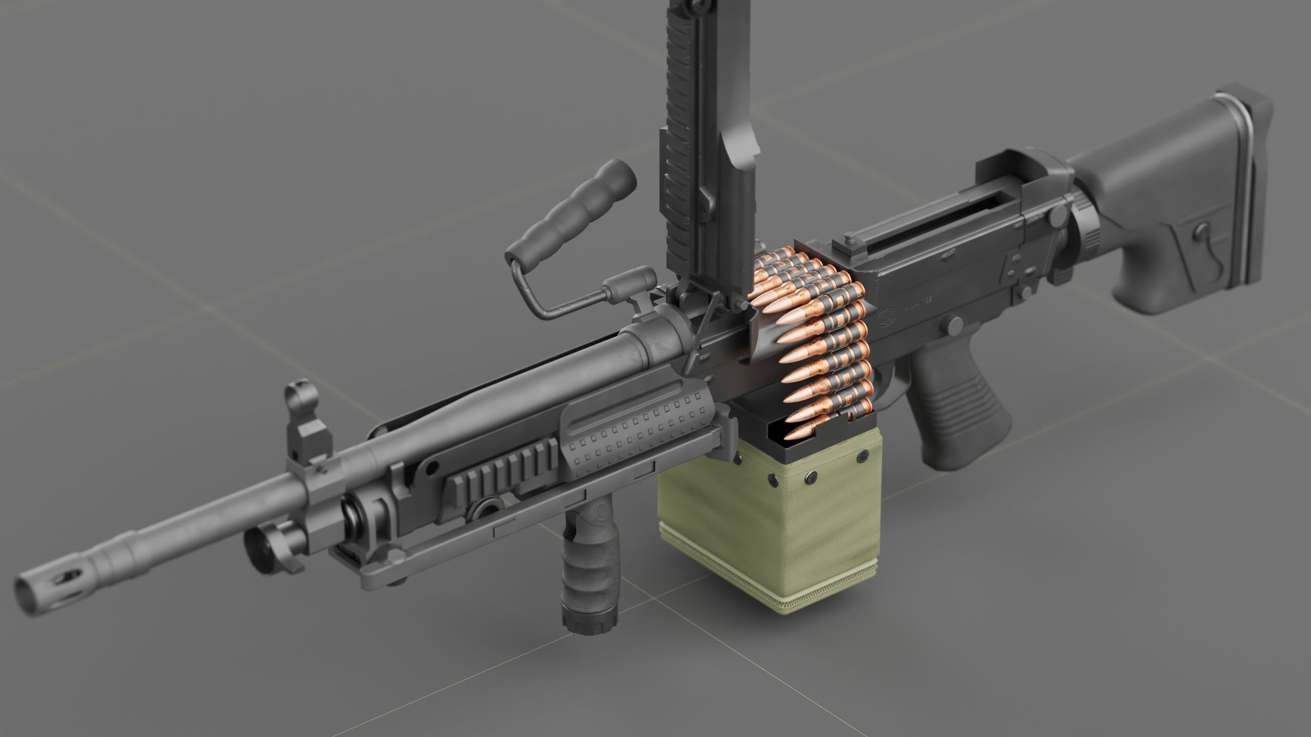 FN Minmi MK3 with MGRS Low-poly 3D model_1
