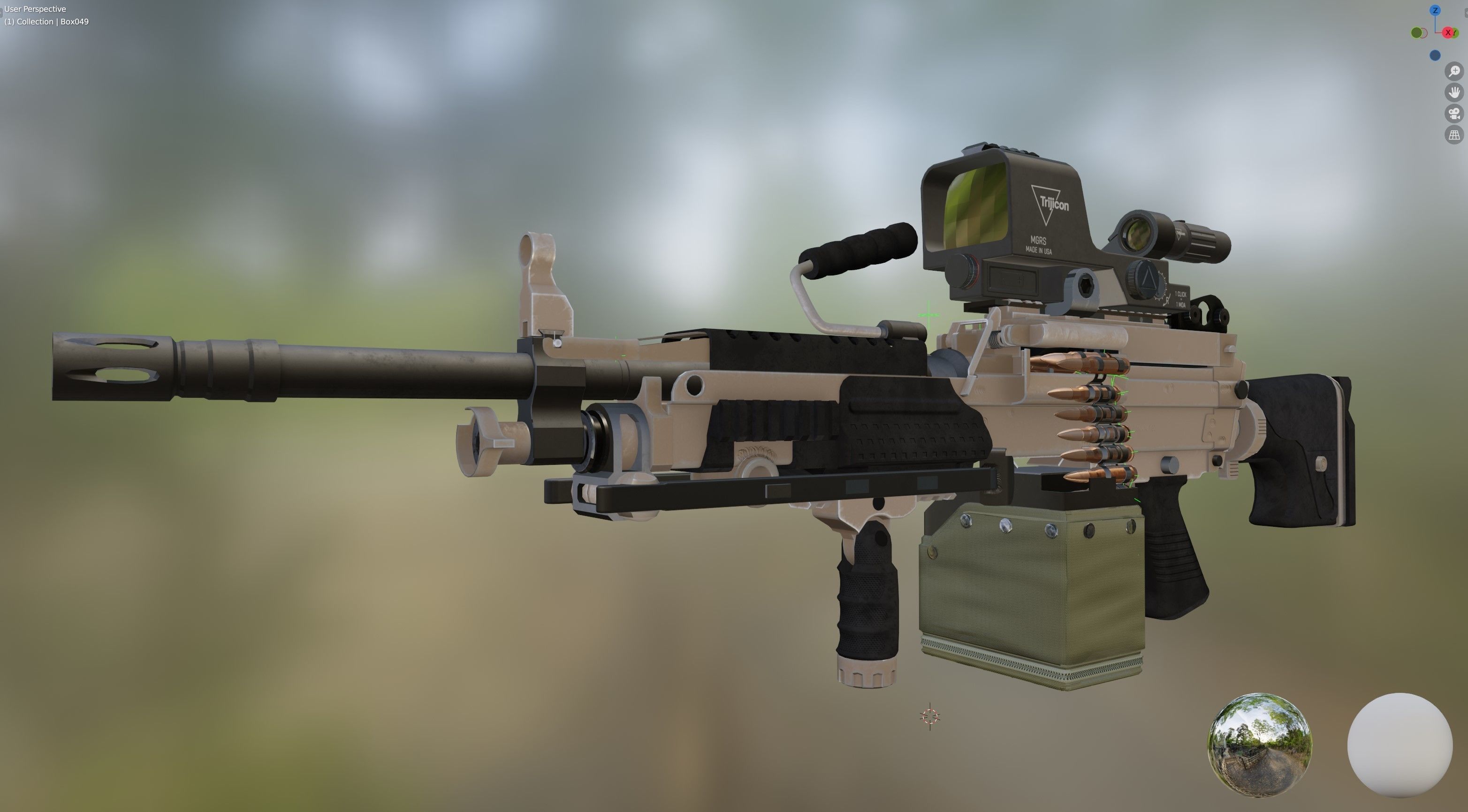 FN Minmi MK3 with MGRS Low-poly 3D model_49