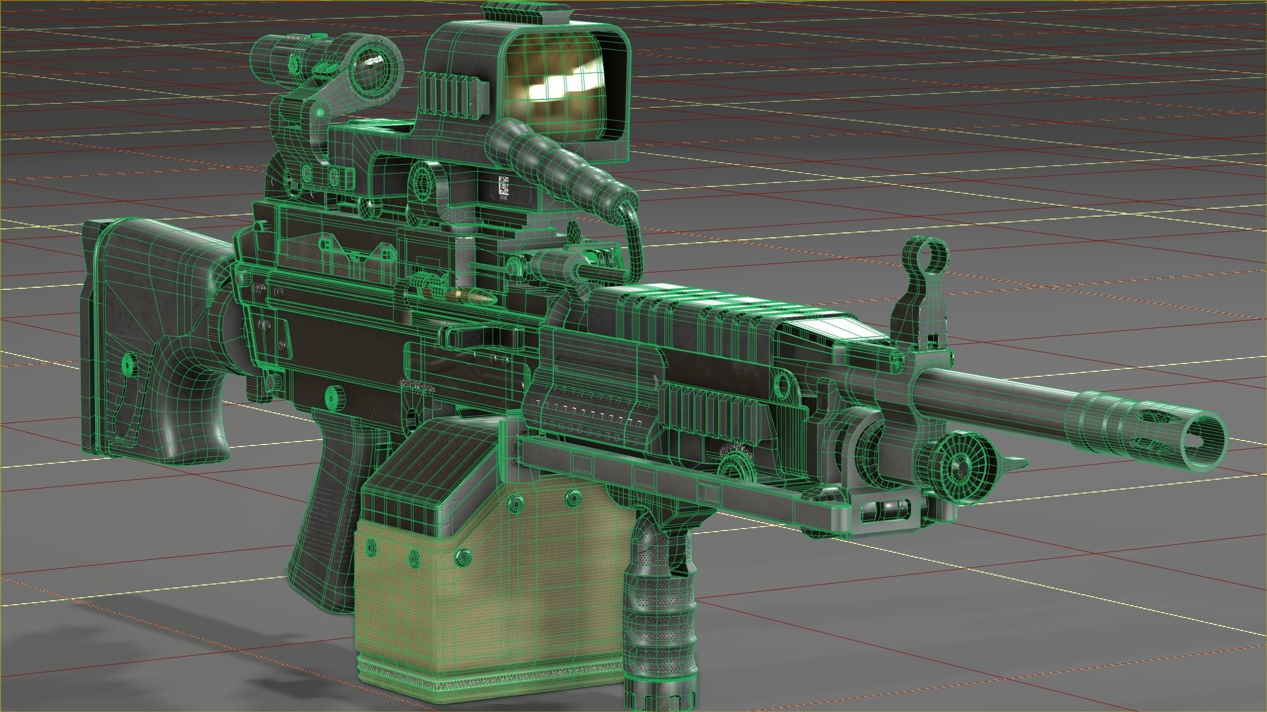 FN Minmi MK3 with MGRS Low-poly 3D model_38