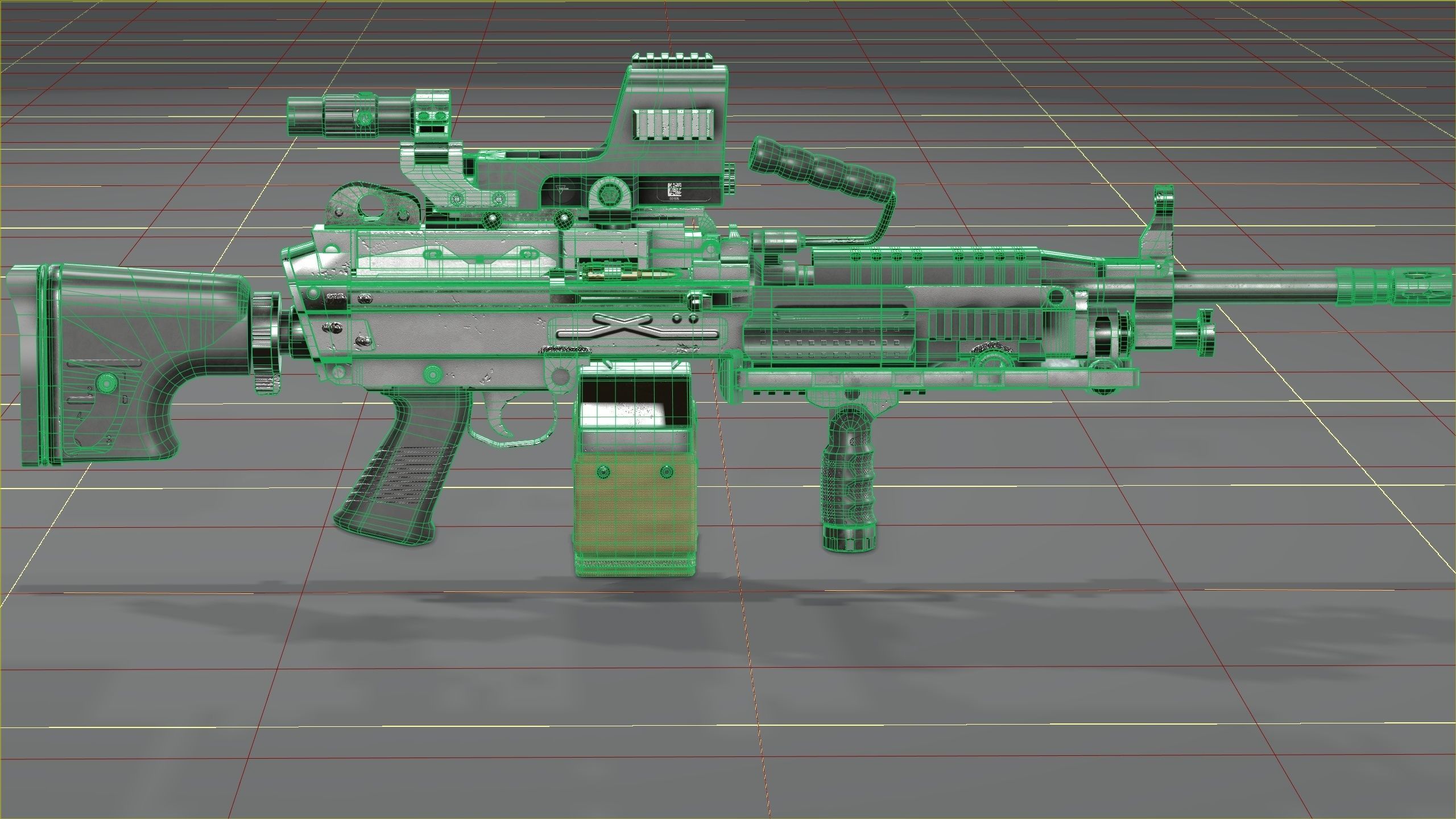 FN Minmi MK3 with MGRS Low-poly 3D model_42