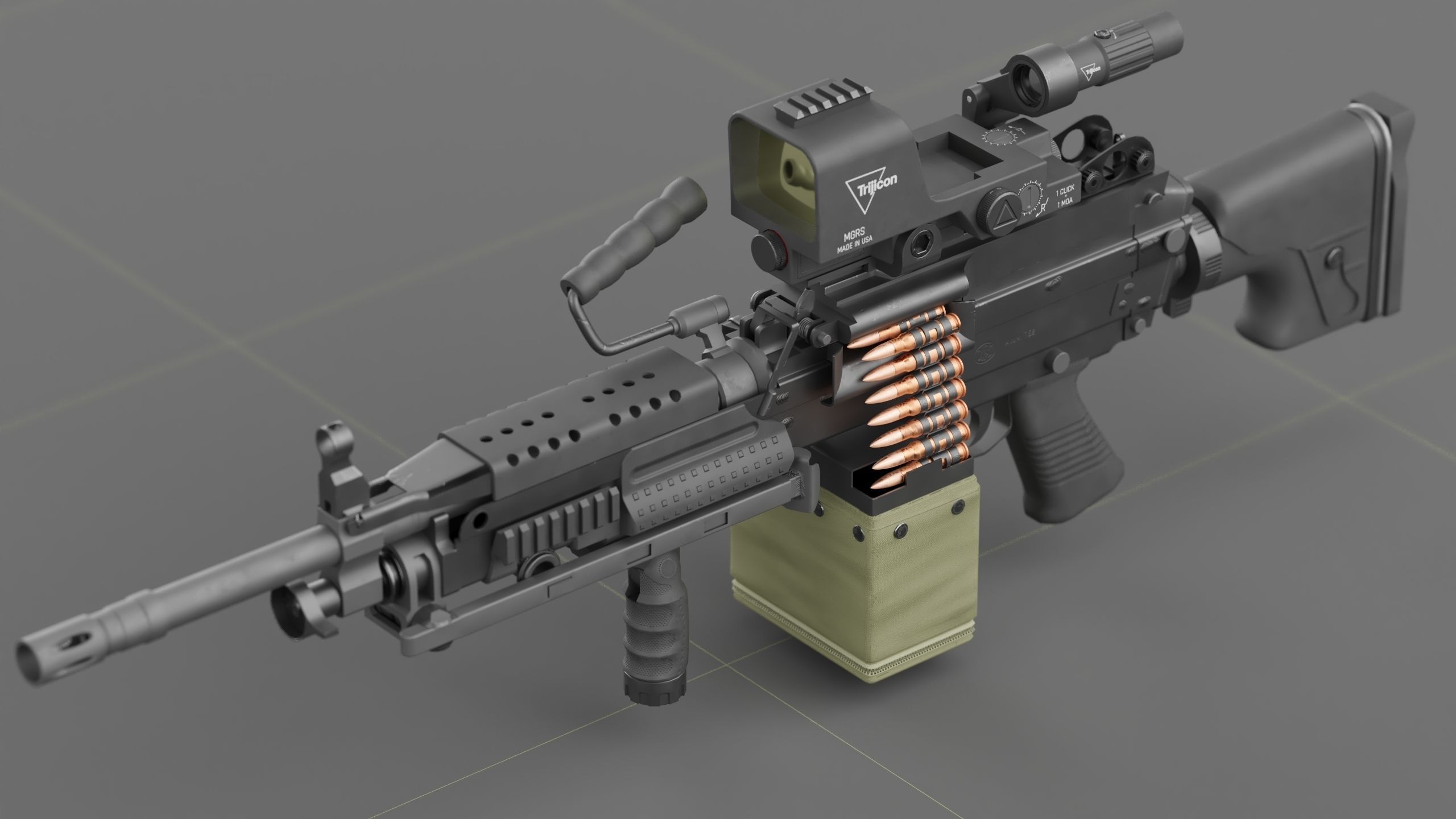 FN Minmi MK3 with MGRS Low-poly 3D model_2