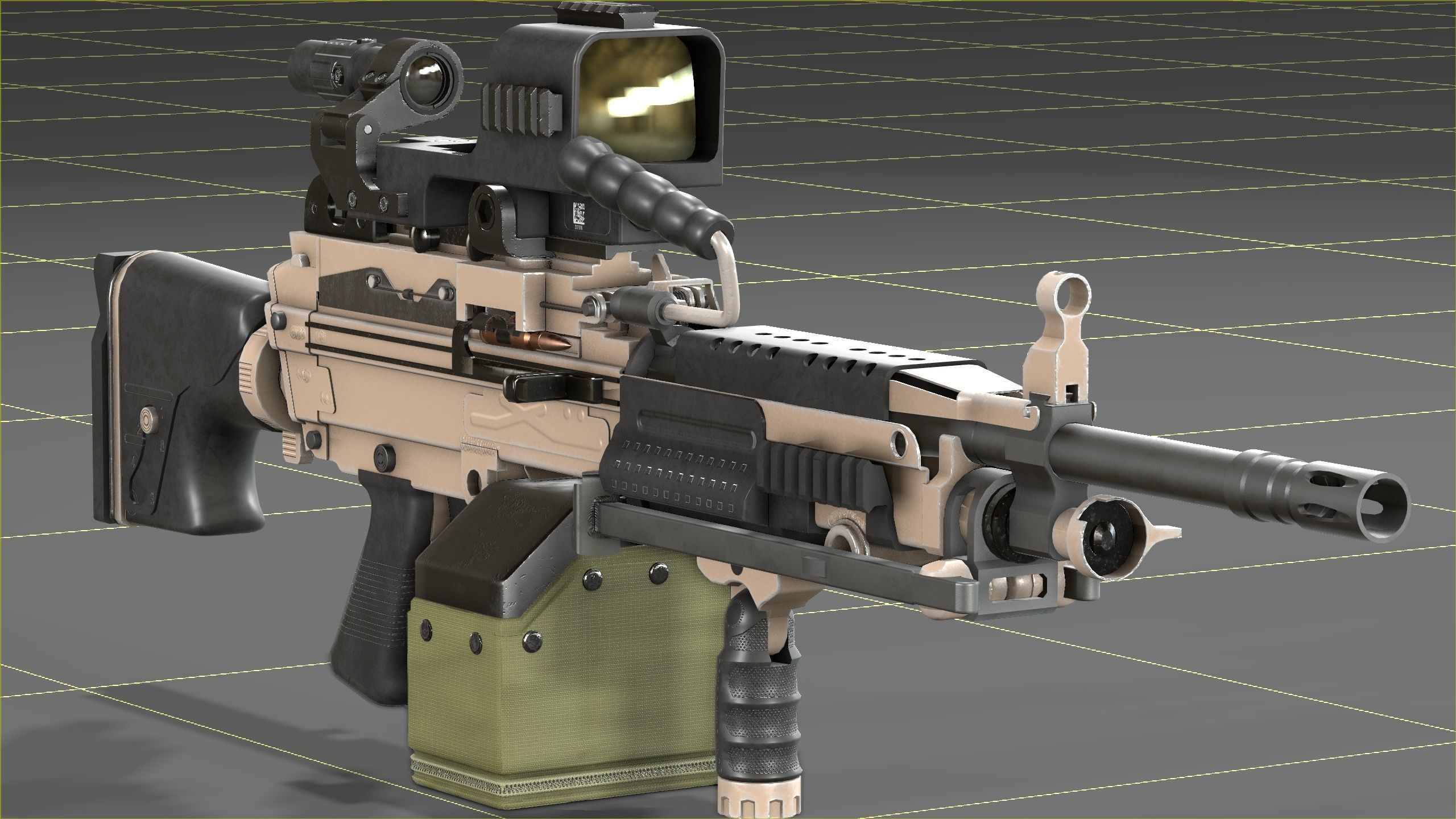 FN Minmi MK3 with MGRS Low-poly 3D model_39