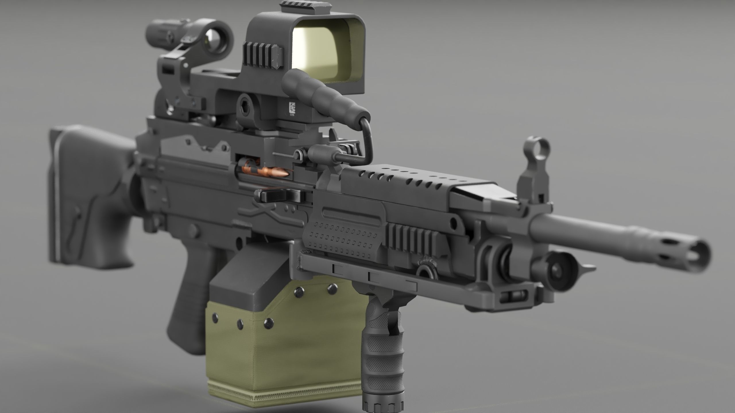 FN Minmi MK3 with MGRS Low-poly 3D model_9