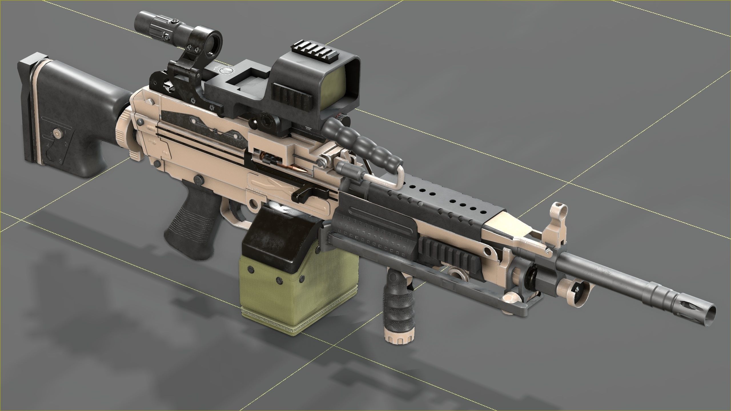 FN Minmi MK3 with MGRS Low-poly 3D model_27