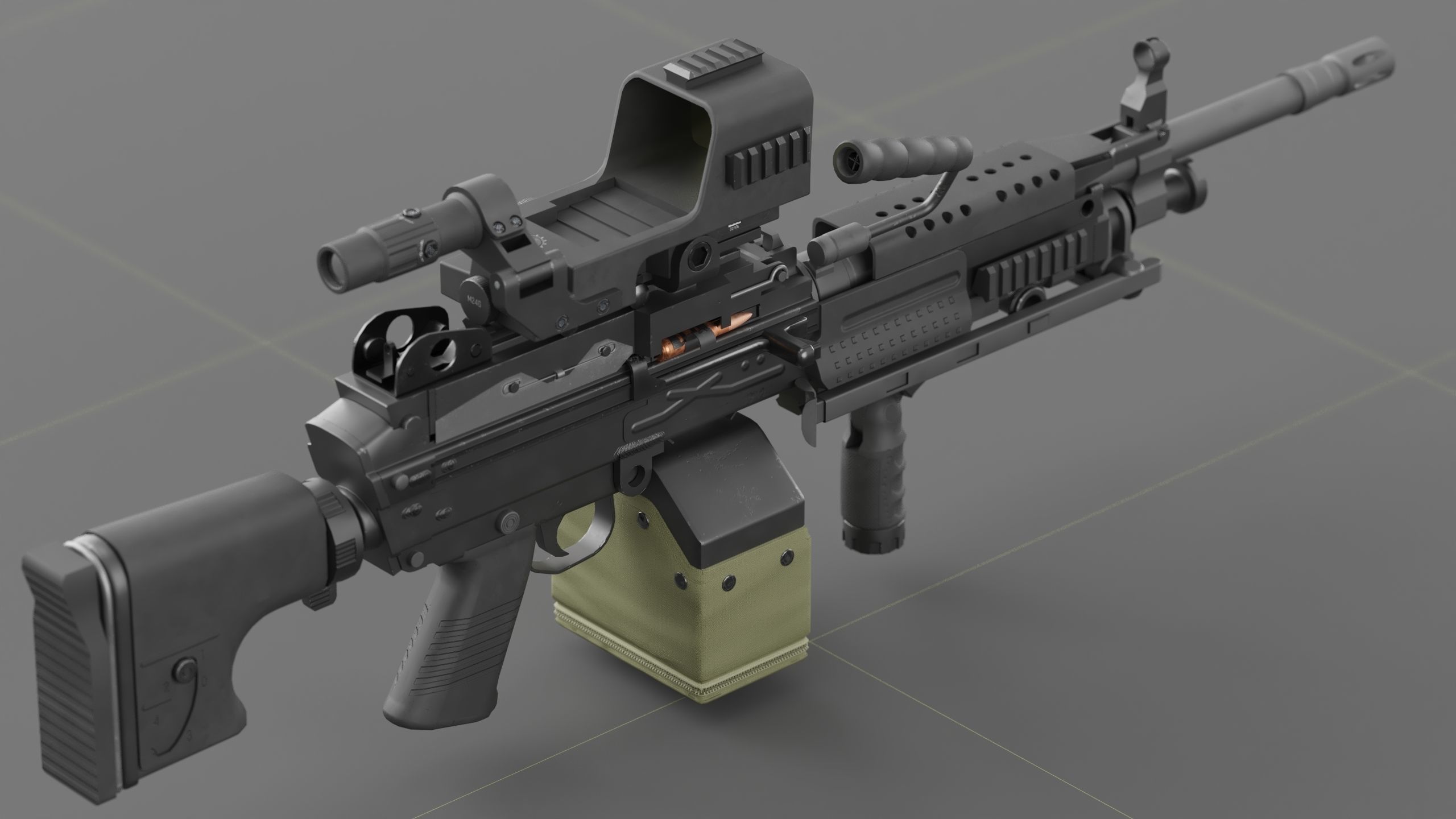 FN Minmi MK3 with MGRS Low-poly 3D model_4