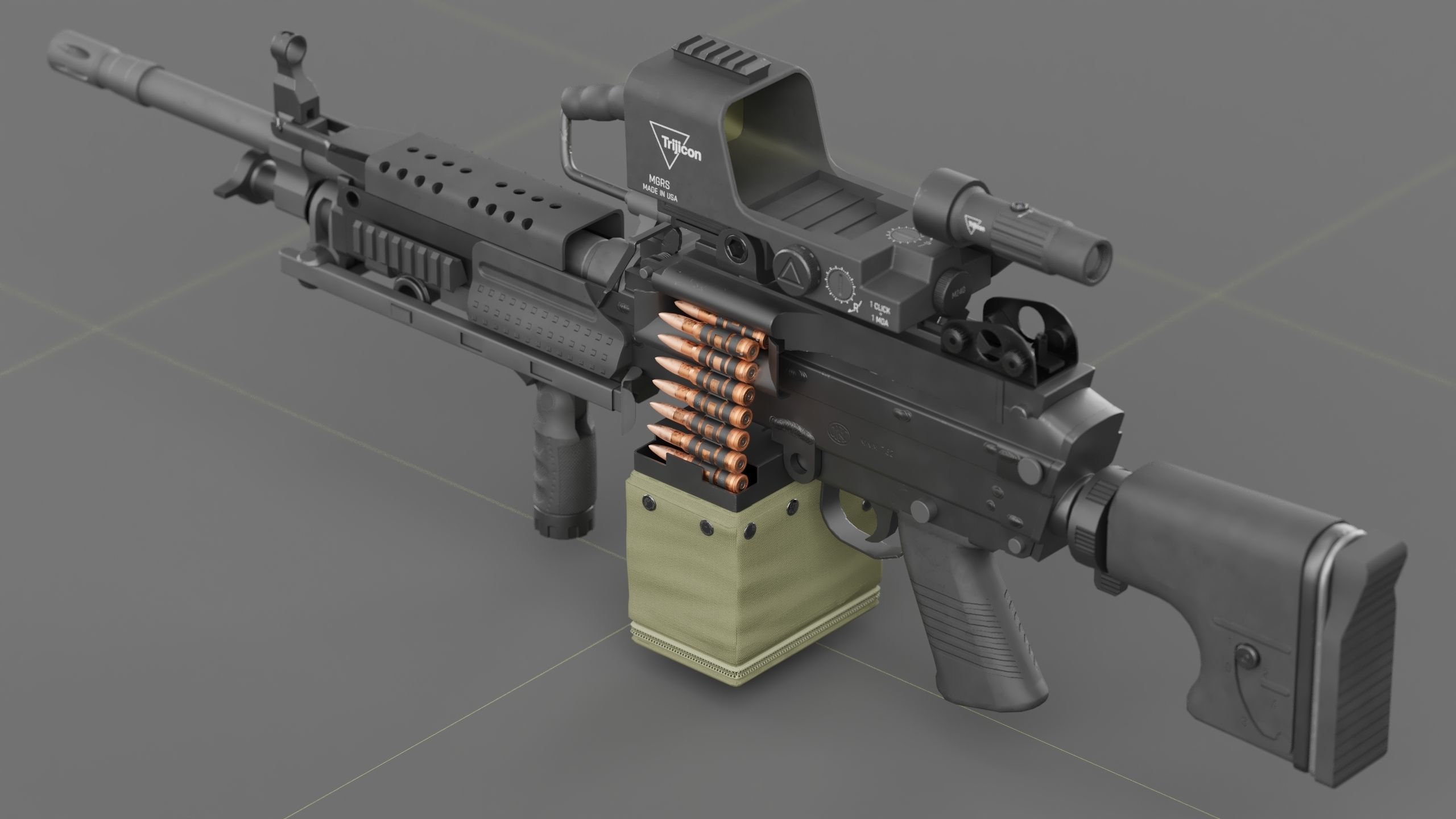 FN Minmi MK3 with MGRS Low-poly 3D model_3