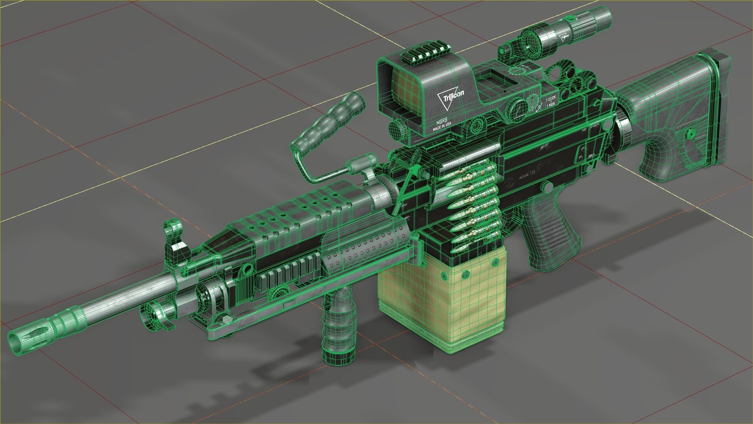 FN Minmi MK3 with MGRS Low-poly 3D model_14