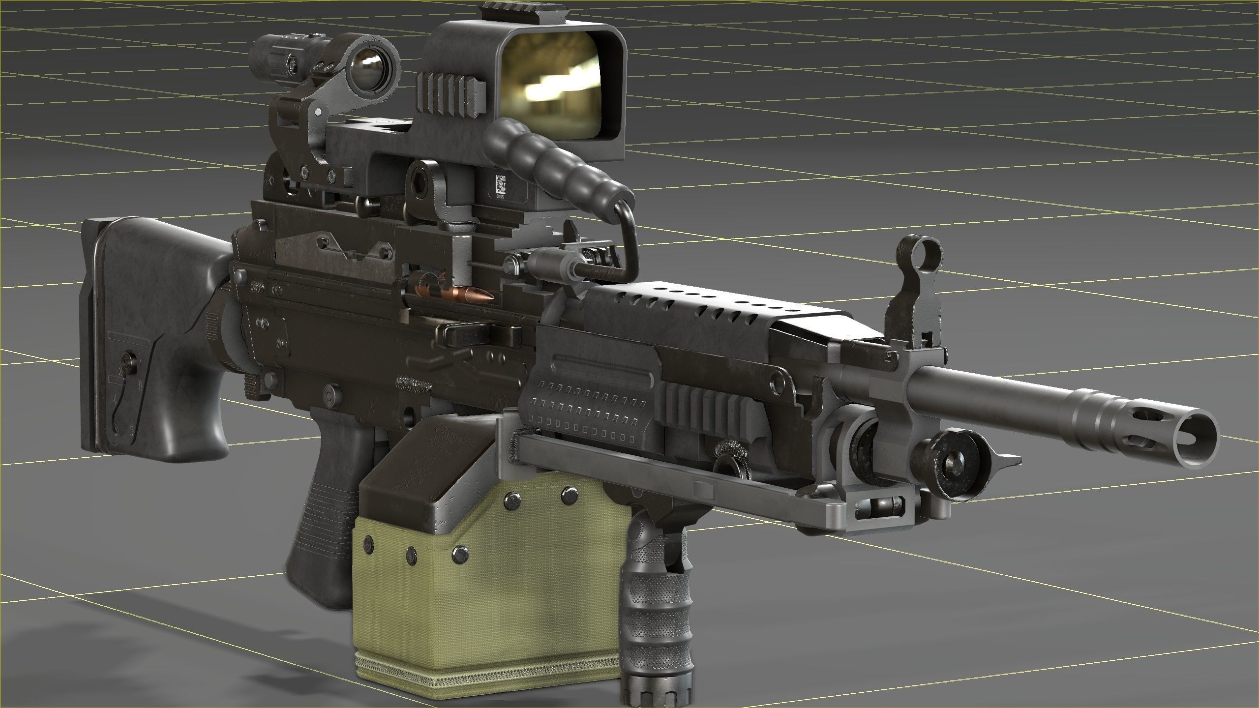 FN Minmi MK3 with MGRS Low-poly 3D model_36