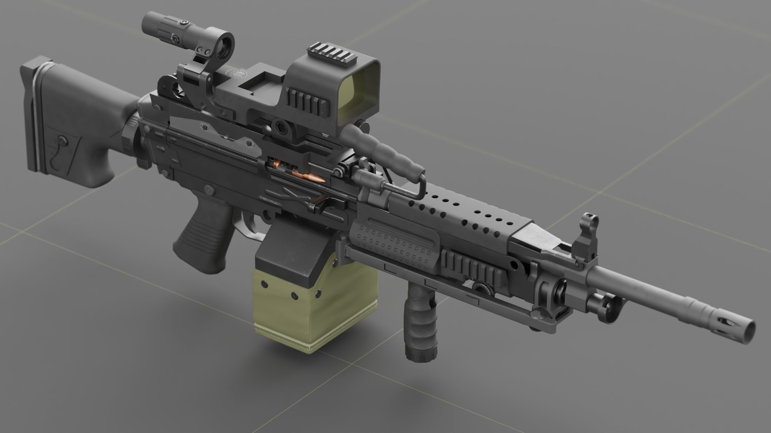 FN Minmi MK3 with MGRS Low-poly 3D model_5