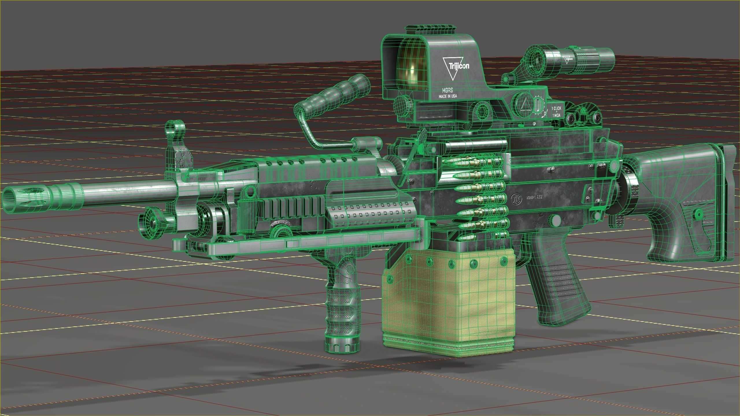 FN Minmi MK3 with MGRS Low-poly 3D model_34
