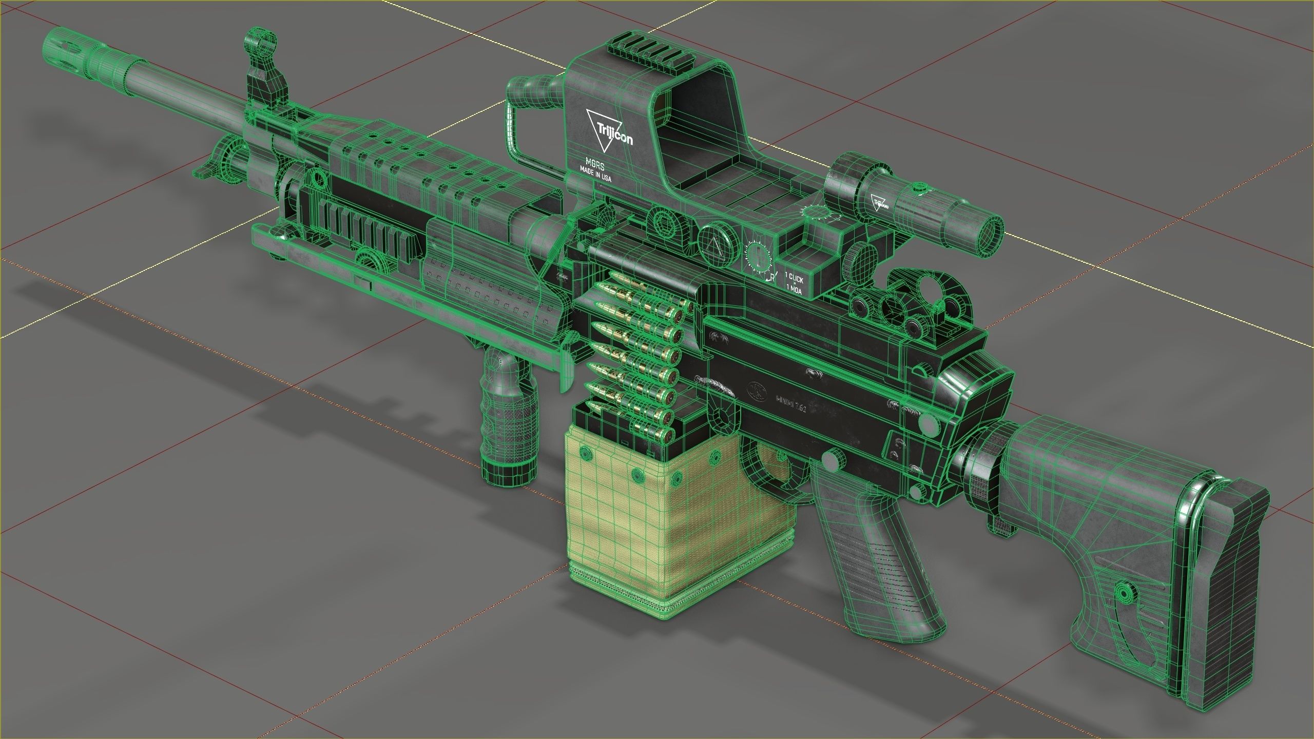 FN Minmi MK3 with MGRS Low-poly 3D model_18