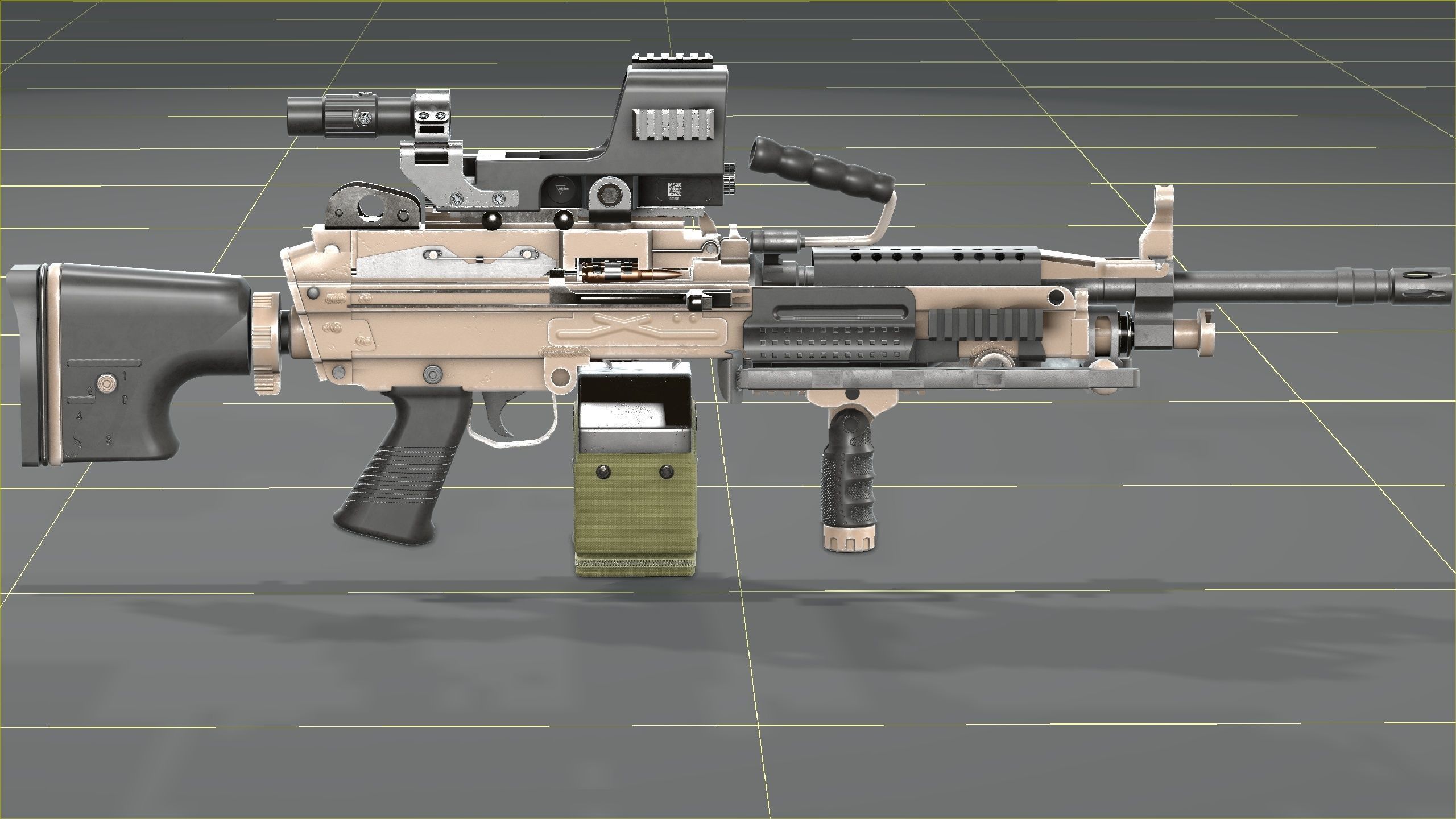 FN Minmi MK3 with MGRS Low-poly 3D model_43