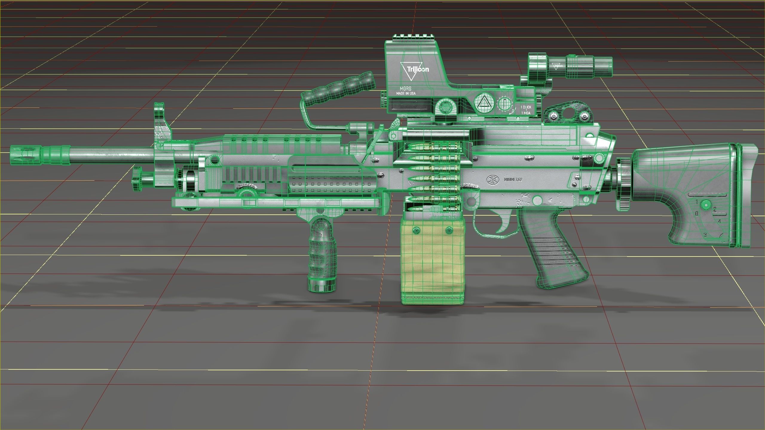 FN Minmi MK3 with MGRS Low-poly 3D model_46