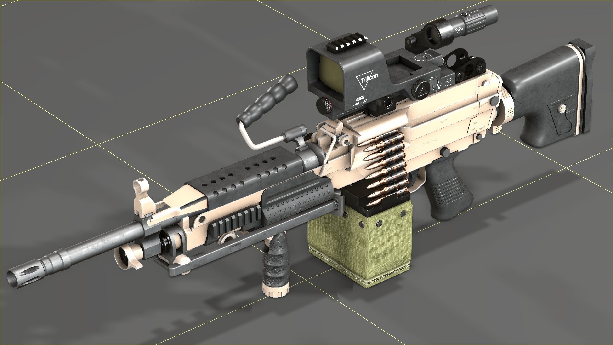 FN Minmi MK3 with MGRS Low-poly 3D model_15