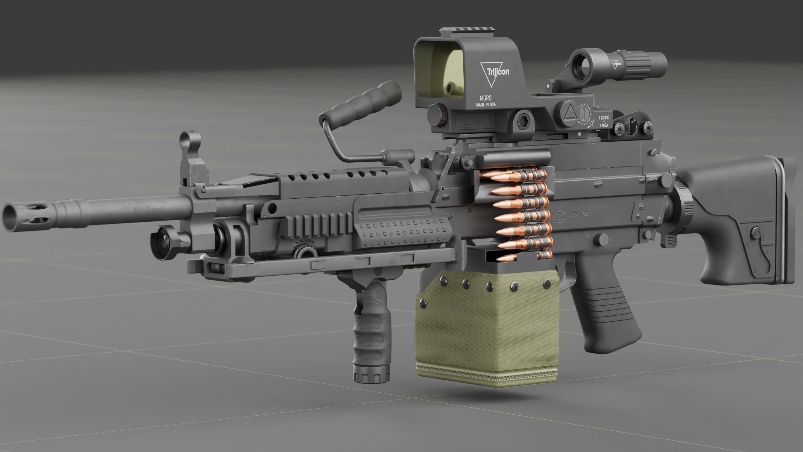 FN Minmi MK3 with MGRS Low-poly 3D model_7