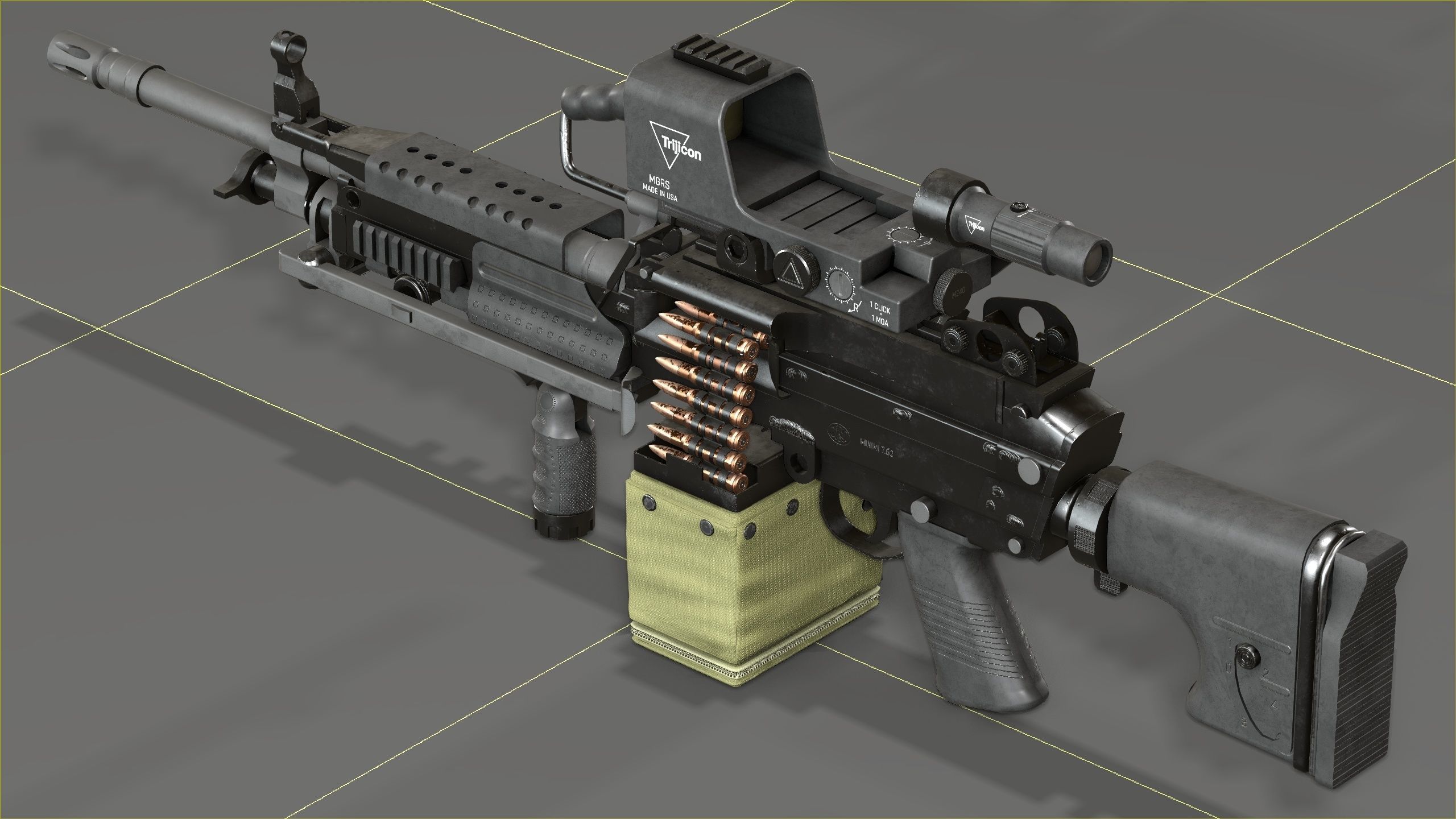 FN Minmi MK3 with MGRS Low-poly 3D model_16