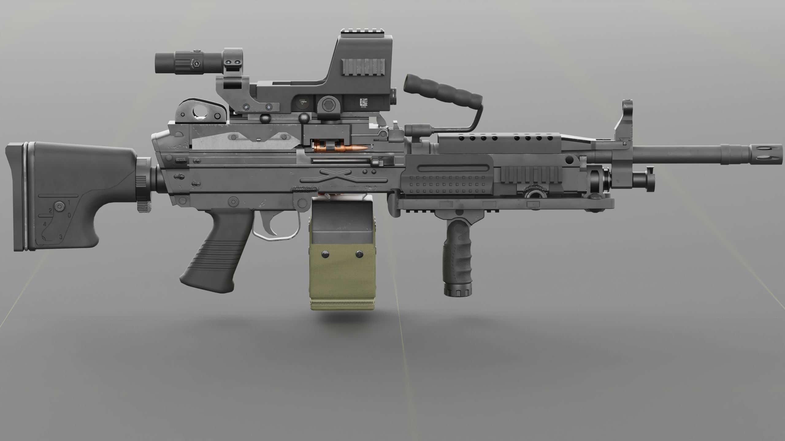 FN Minmi MK3 with MGRS Low-poly 3D model_10