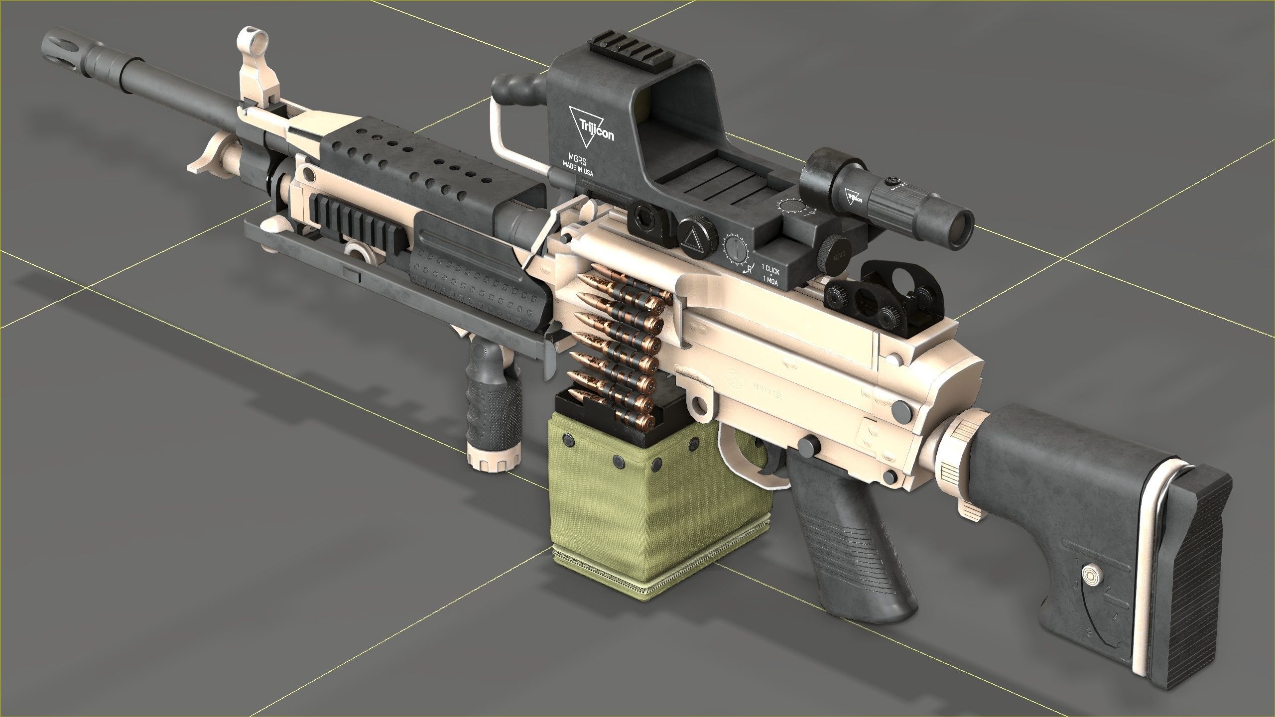FN Minmi MK3 with MGRS Low-poly 3D model_19