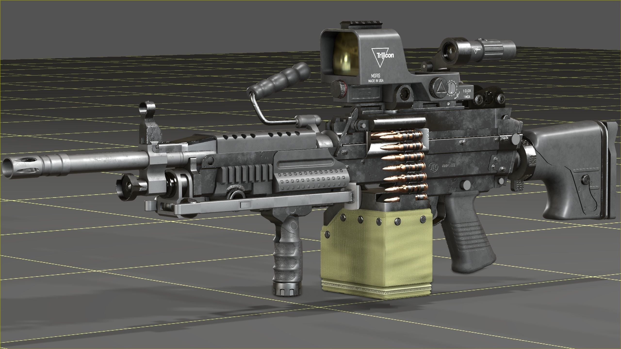 FN Minmi MK3 with MGRS Low-poly 3D model_32
