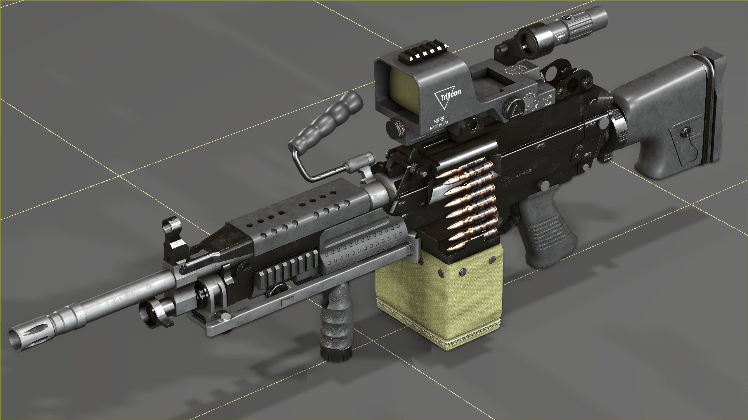 FN Minmi MK3 with MGRS Low-poly 3D model_13
