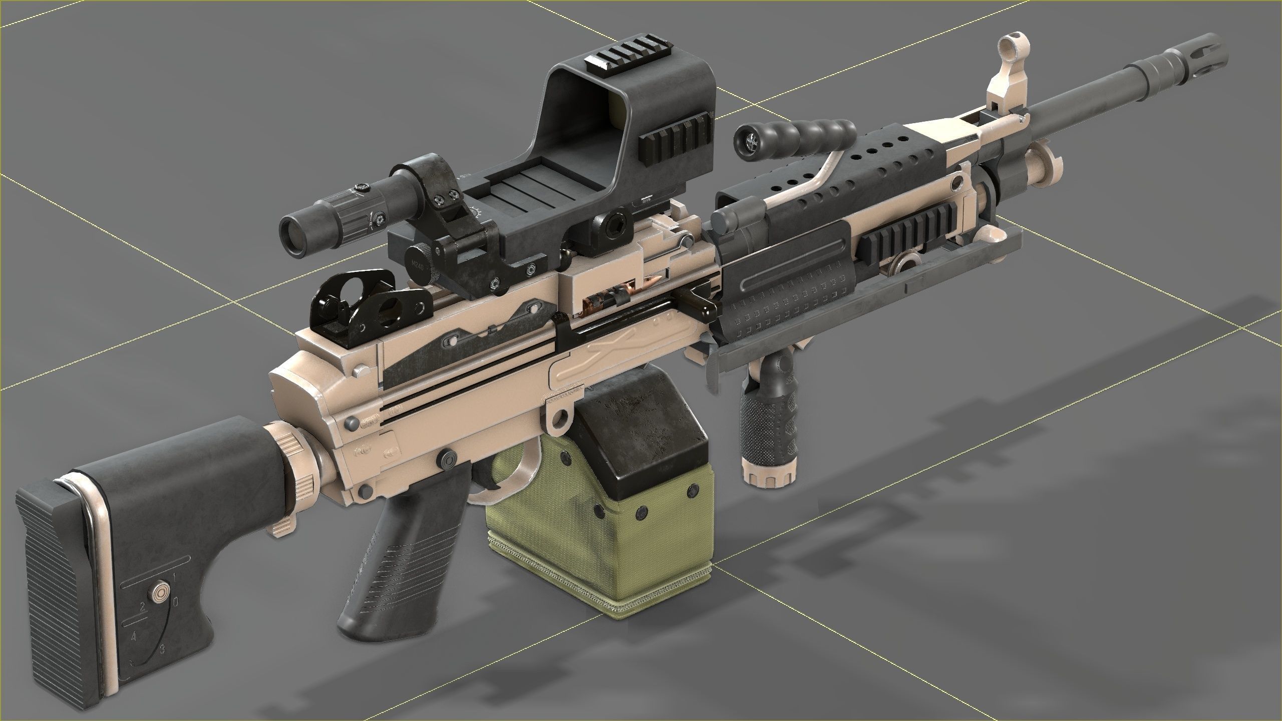 FN Minmi MK3 with MGRS Low-poly 3D model_23