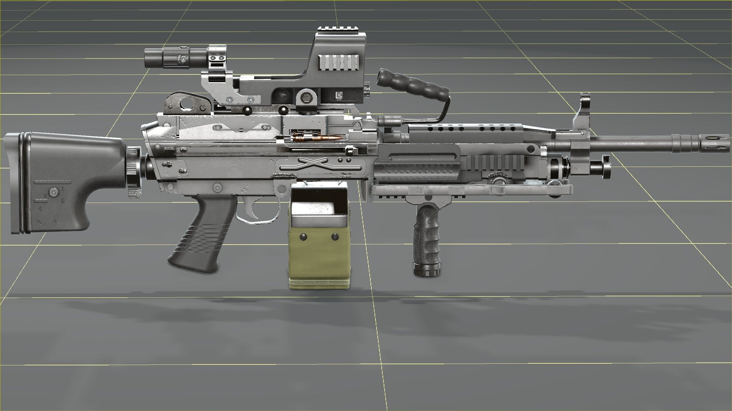 FN Minmi MK3 with MGRS Low-poly 3D model_40