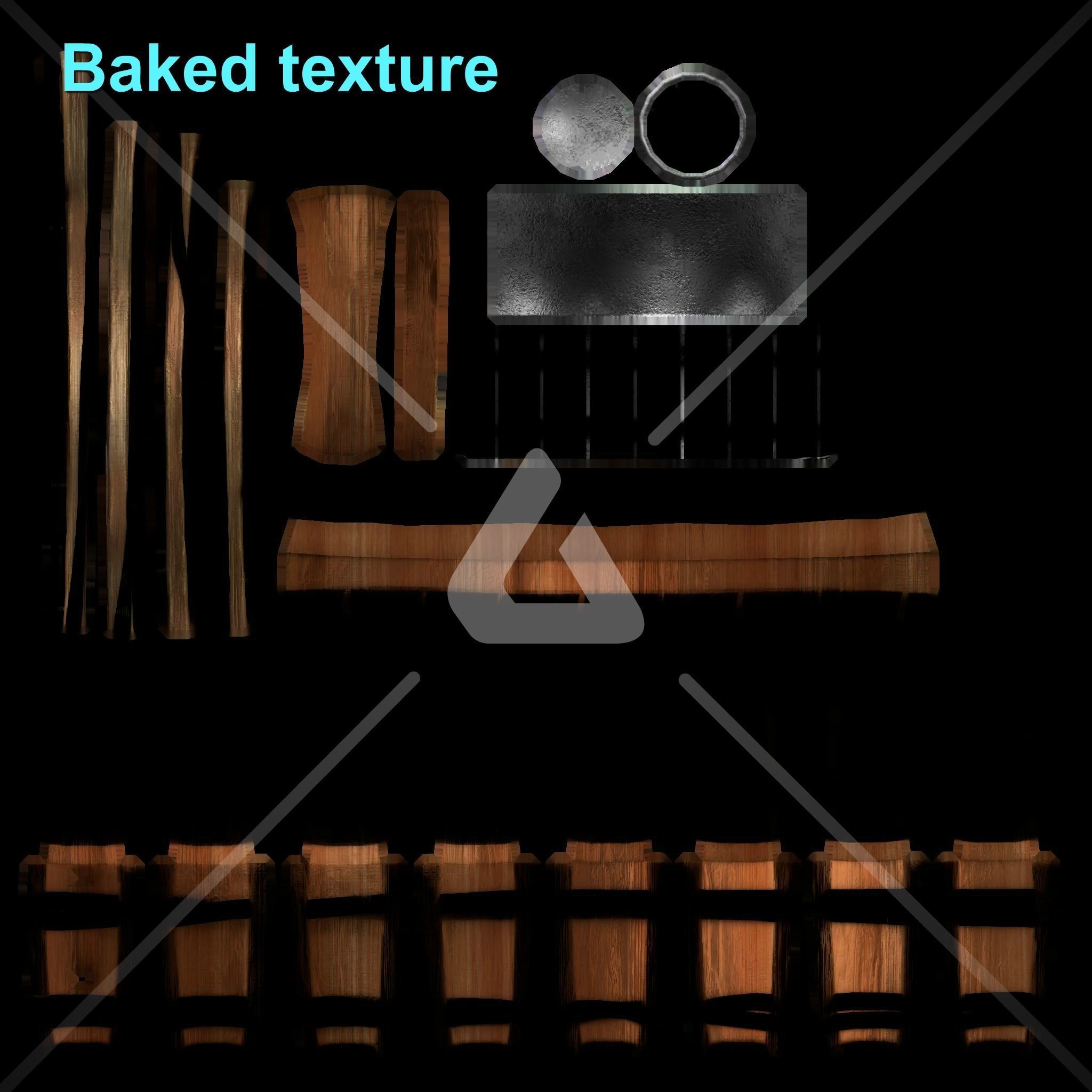 Medieval Mug - Game Ready PBR Baked Low-poly 3D model_23