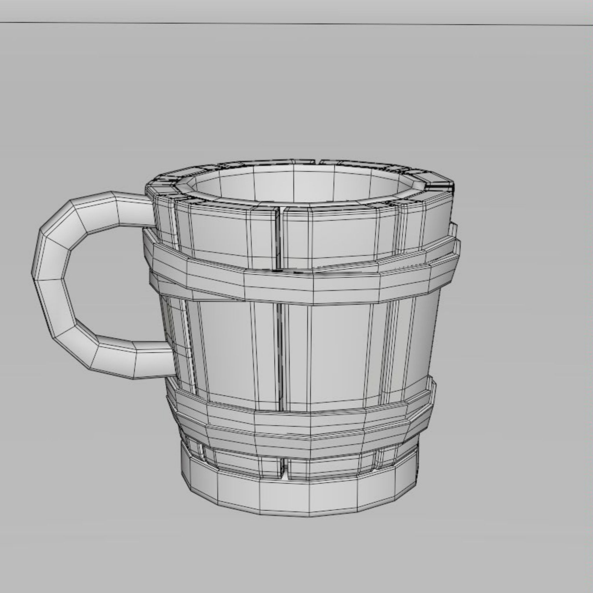 Medieval Mug - Game Ready PBR Baked Low-poly 3D model_15