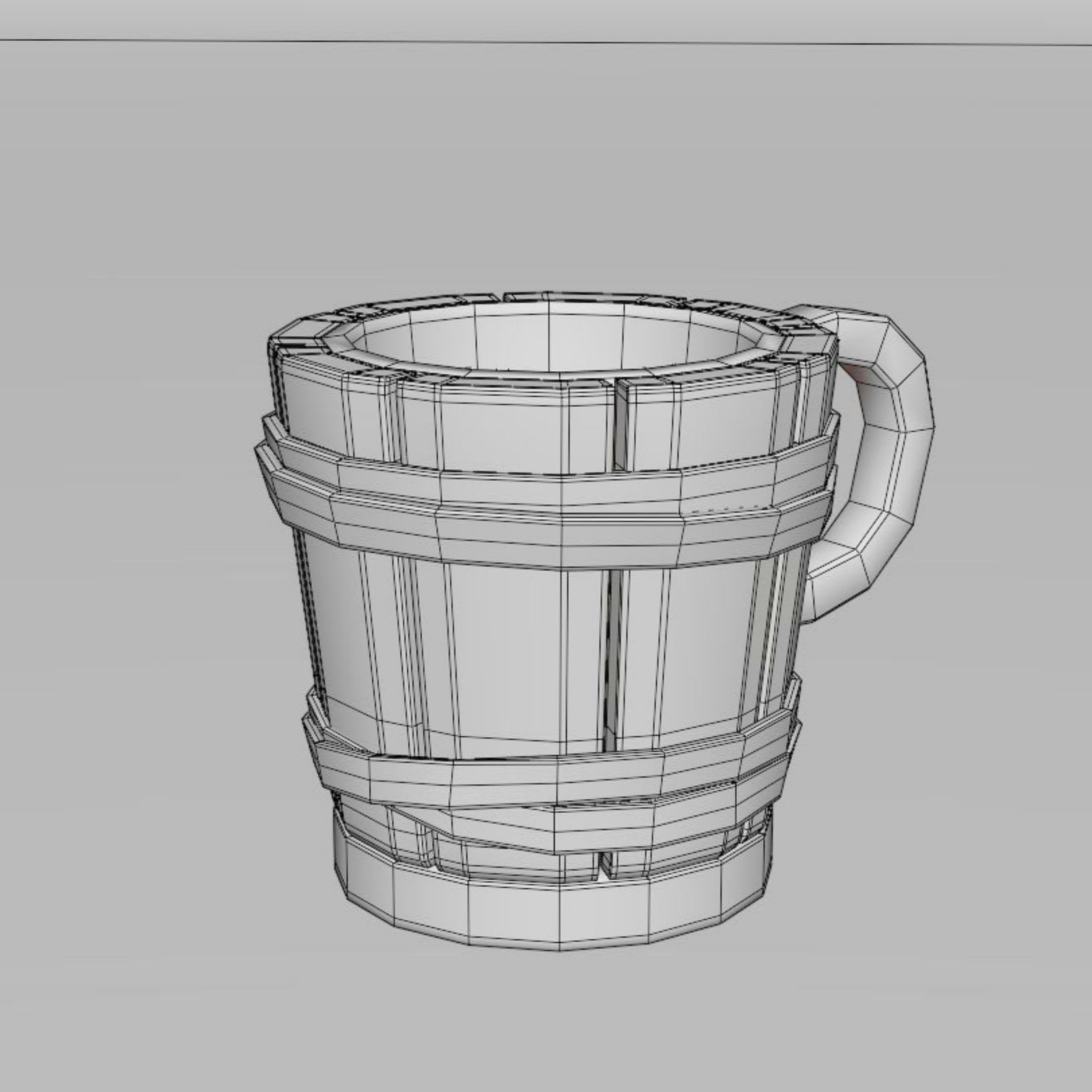 Medieval Mug - Game Ready PBR Baked Low-poly 3D model_17