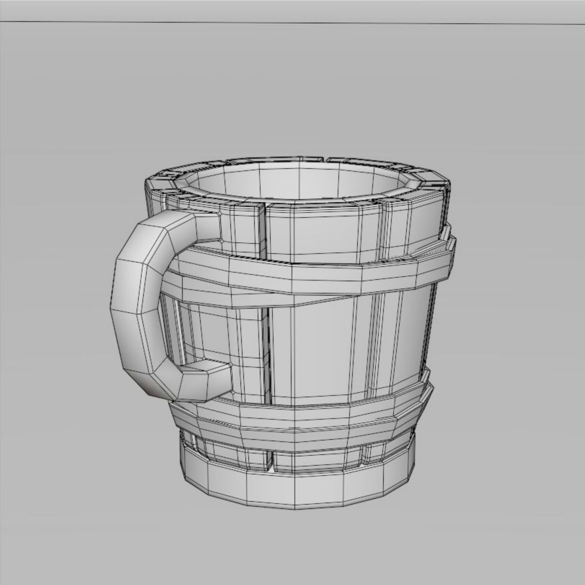 Medieval Mug - Game Ready PBR Baked Low-poly 3D model_18
