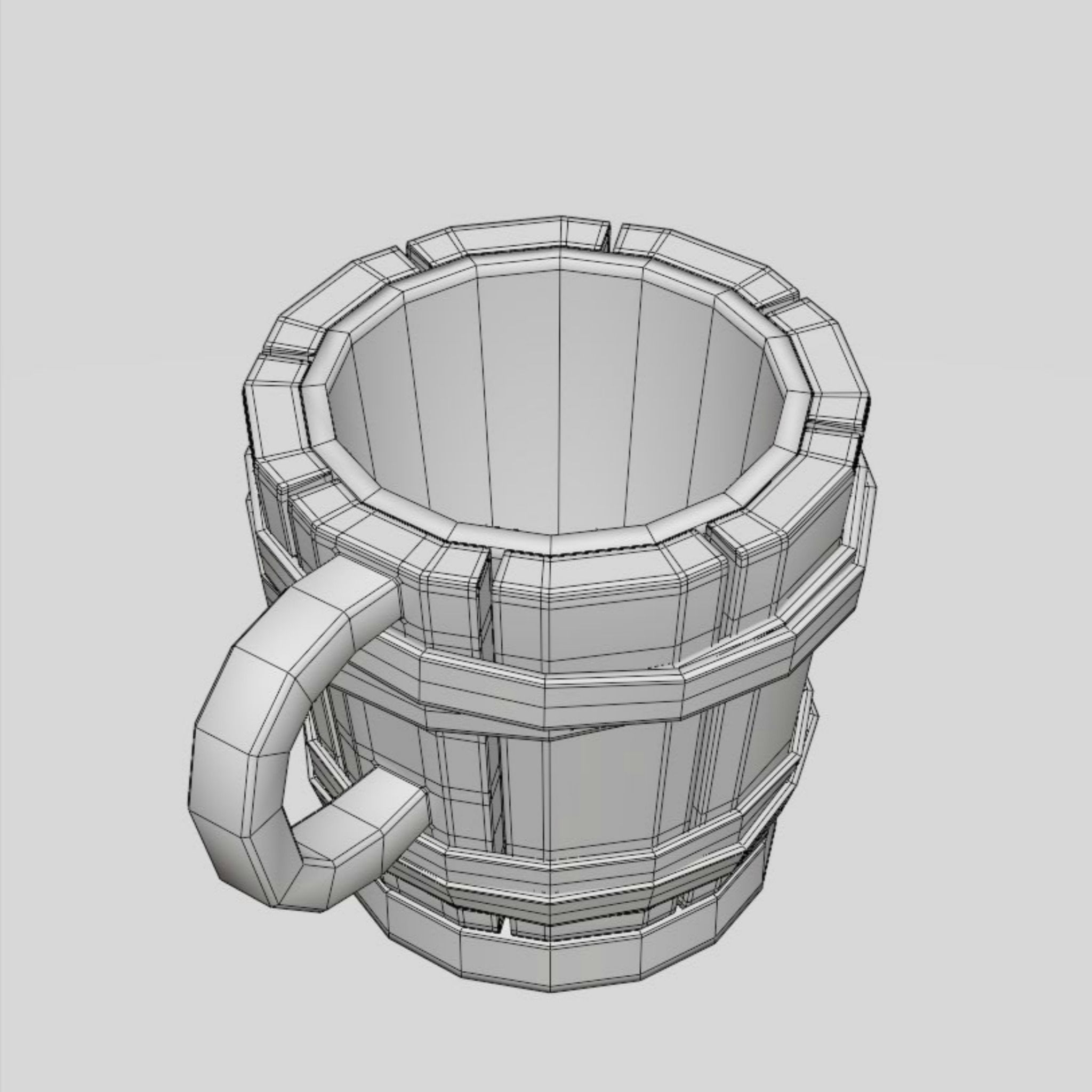 Medieval Mug - Game Ready PBR Baked Low-poly 3D model_19