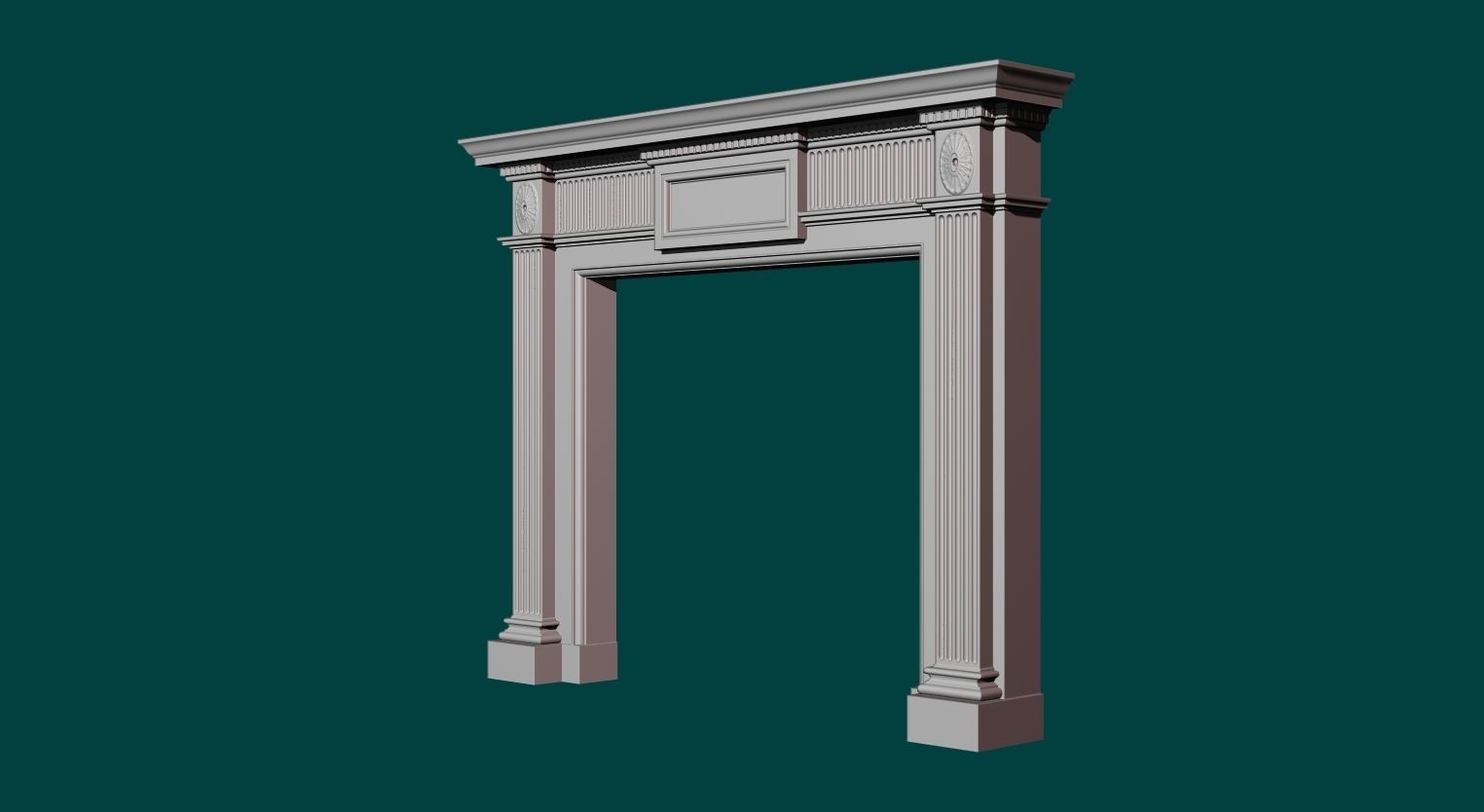 Georgian style fireplaces series No2 3D model_2