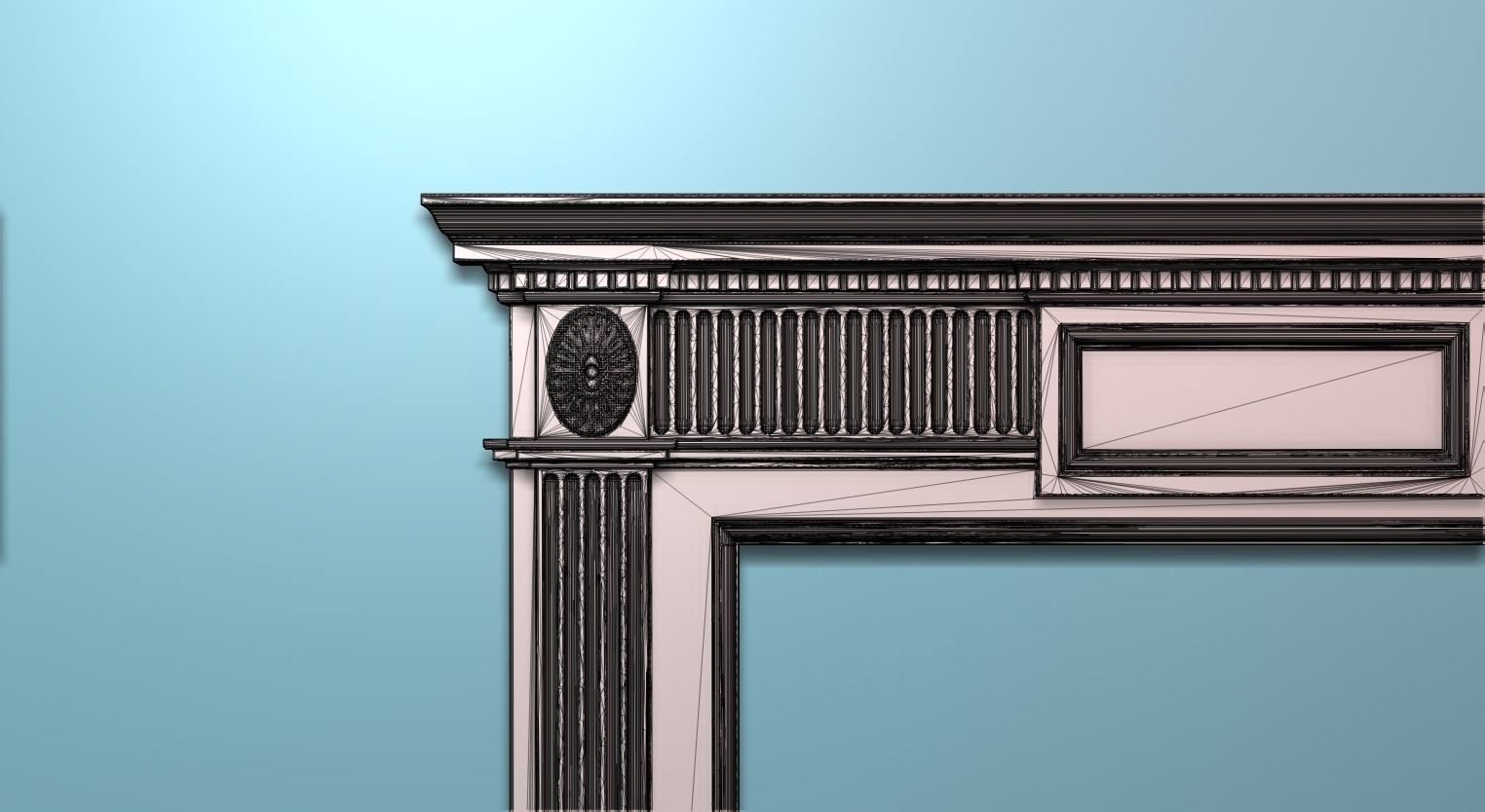 Georgian style fireplaces series No2 3D model_5