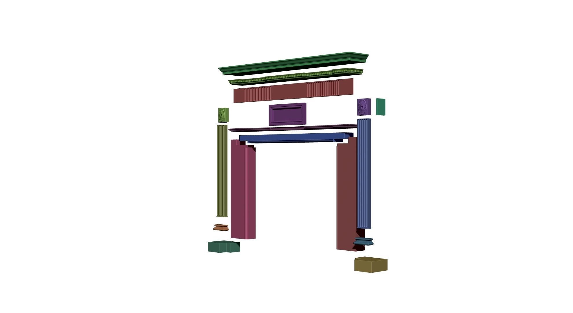 Georgian style fireplaces series No2 3D model_4