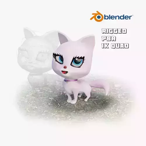 Catoon Cat Rigged Free low-poly 3D model