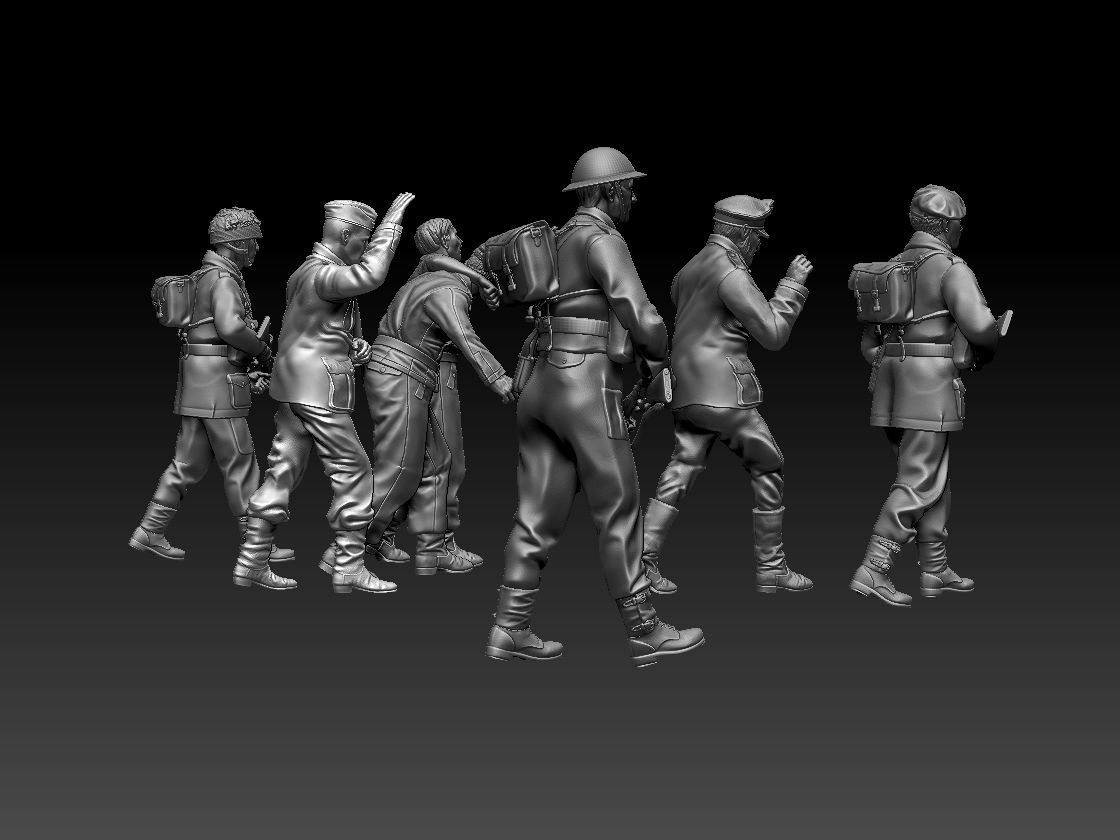 british soldiers and captured  3D print model_39