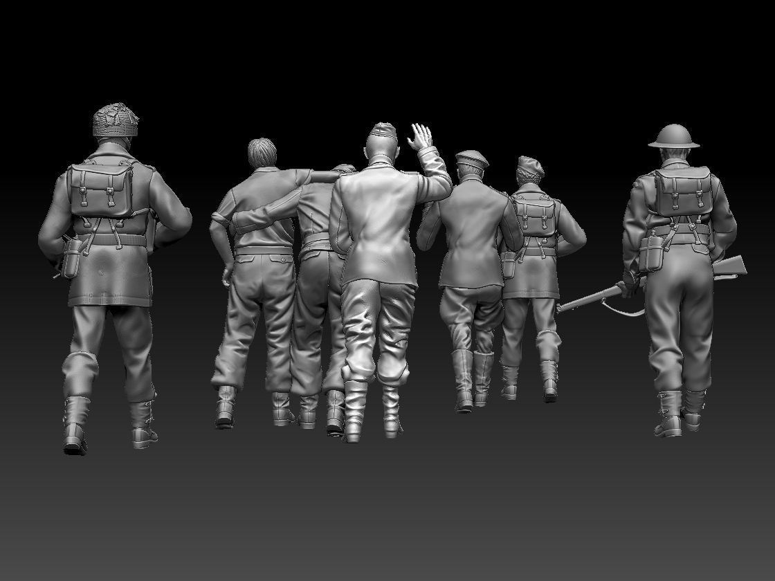 british soldiers and captured  3D print model_35