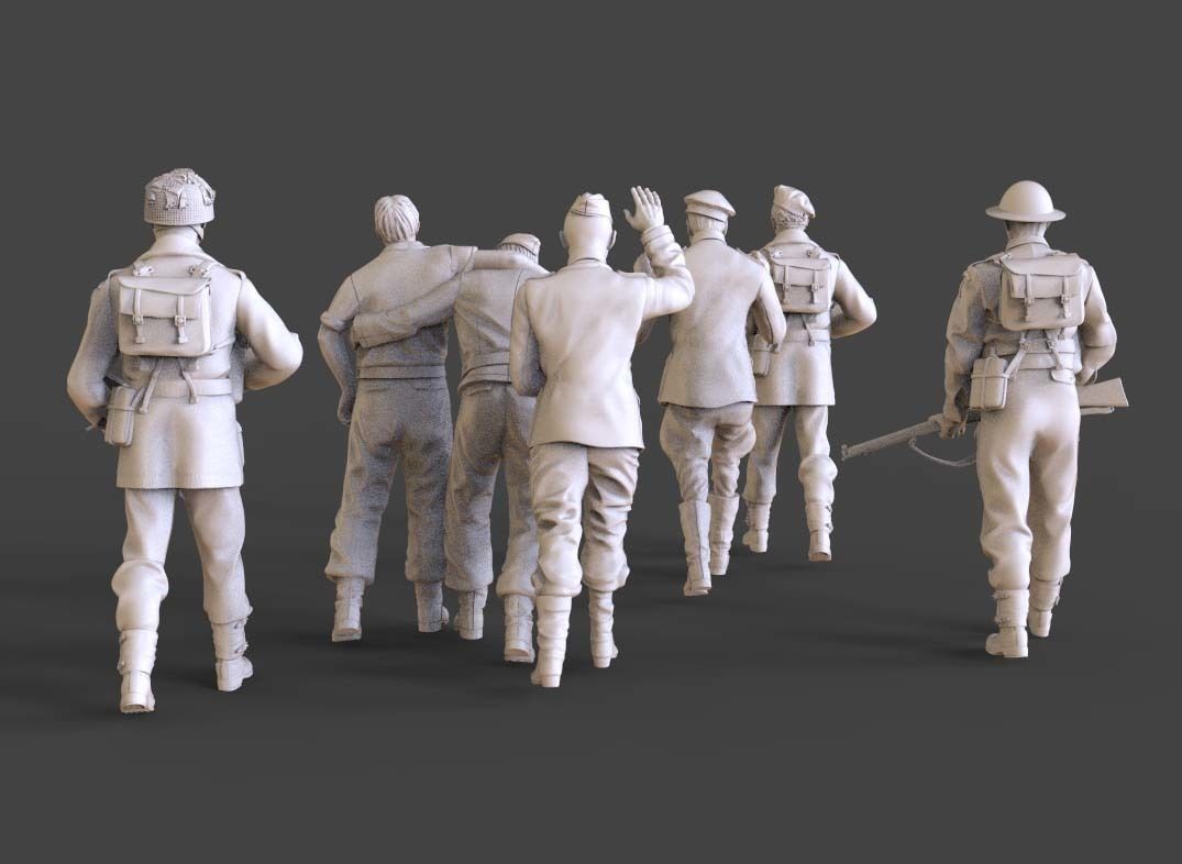 british soldiers and captured  3D print model_5