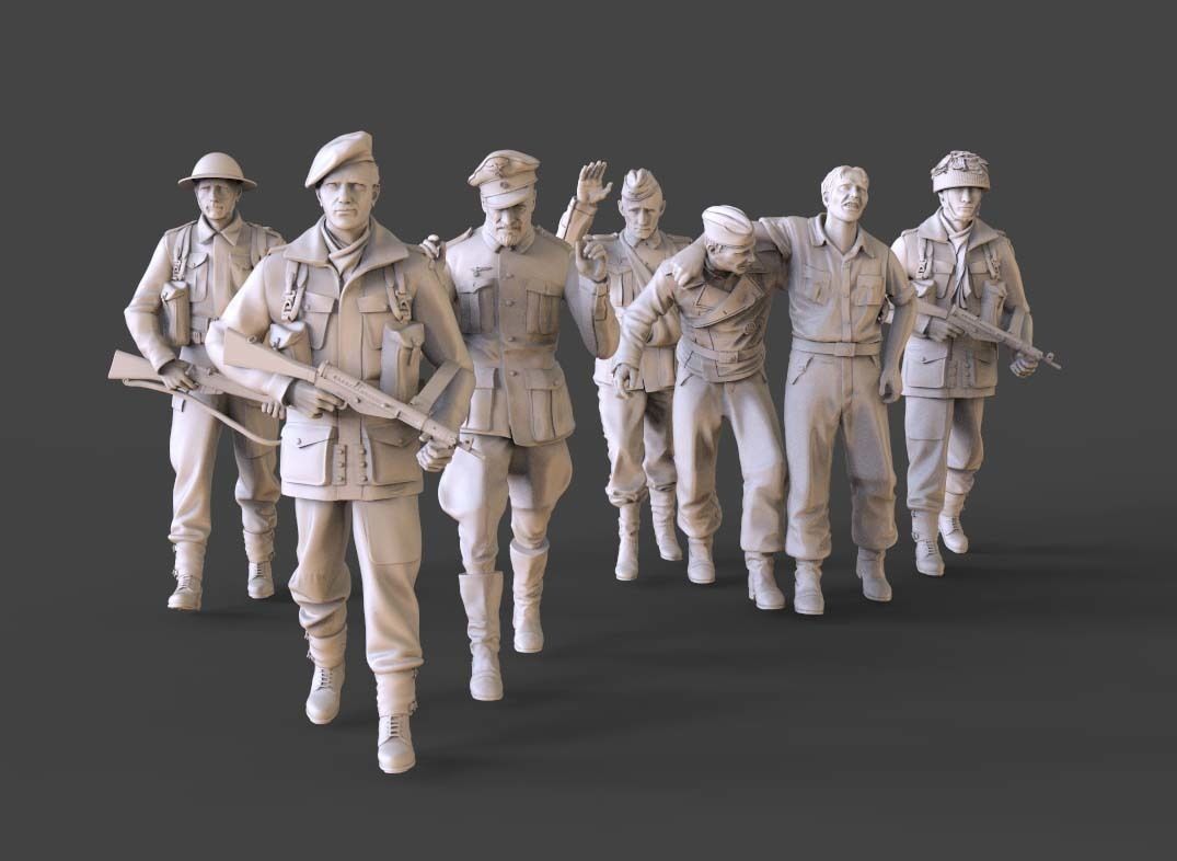 british soldiers and captured  3D print model_49
