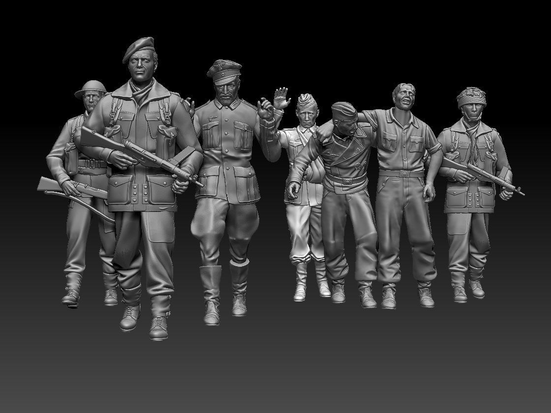british soldiers and captured  3D print model_65