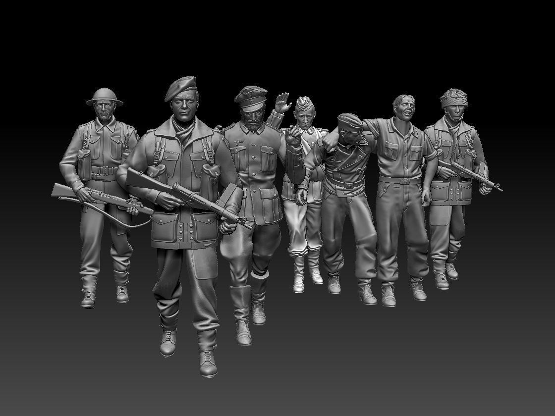 british soldiers and captured  3D print model_57