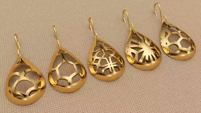 Tear drop earring and pendant 02