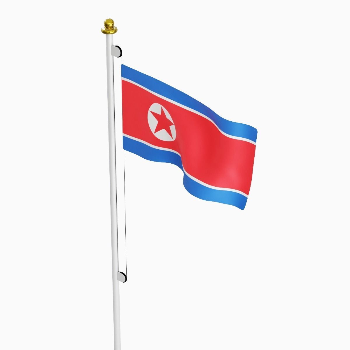 Flag of the North Korea Low-poly 3D model_2