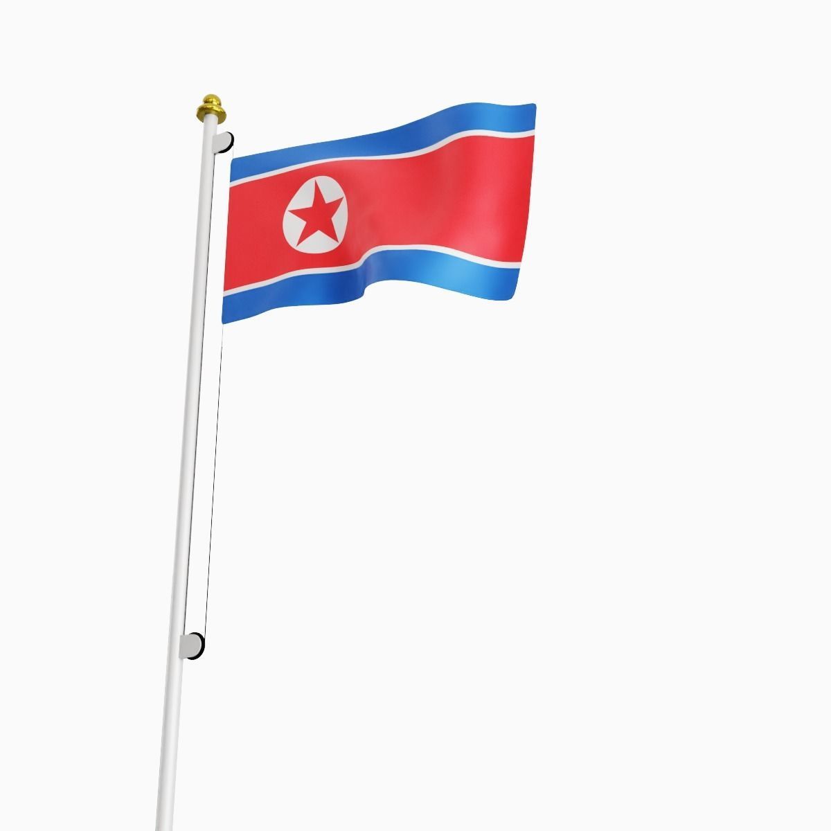 Flag of the North Korea Low-poly 3D model_6