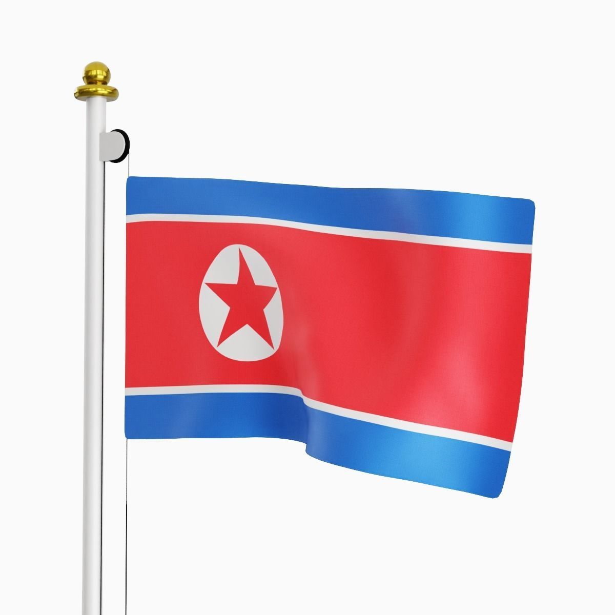 Flag of the North Korea Low-poly 3D model_1