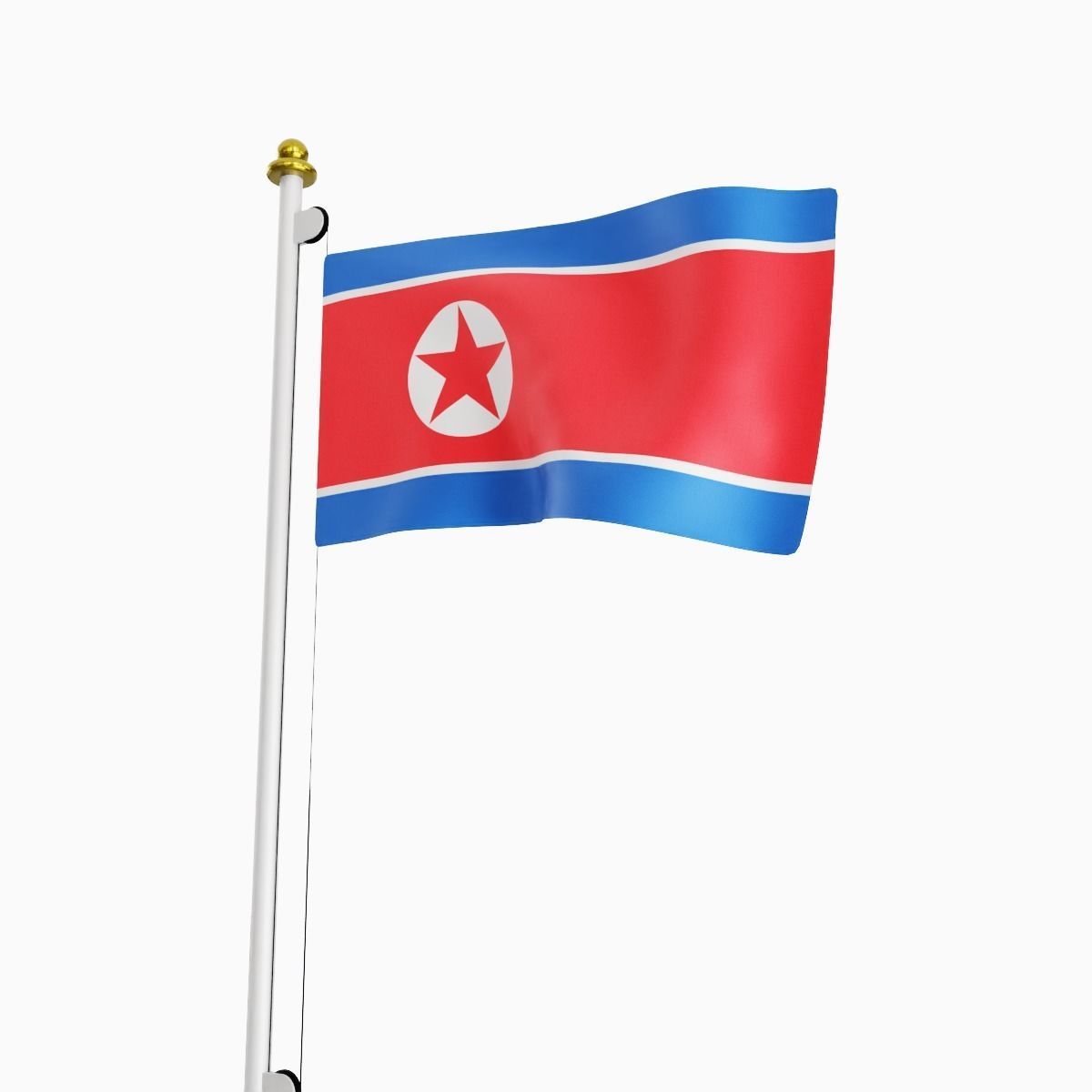 Flag of the North Korea Low-poly 3D model_5